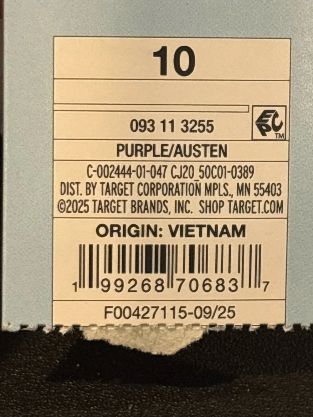 Cat And Jack Austen Slip-On Water Shoes Purple Non Marking Infant Toddler Sz 10